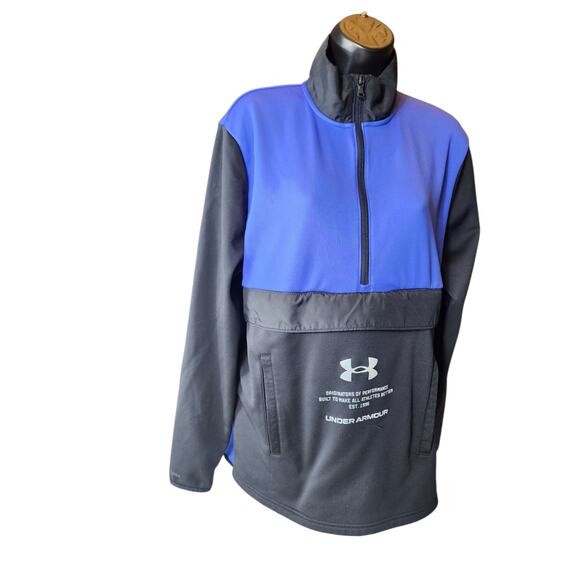 Under Armour ColdGear Mens Medium Pullover Athletic Sweatshirt Kangaroo Pocket - Picture 9 of 13